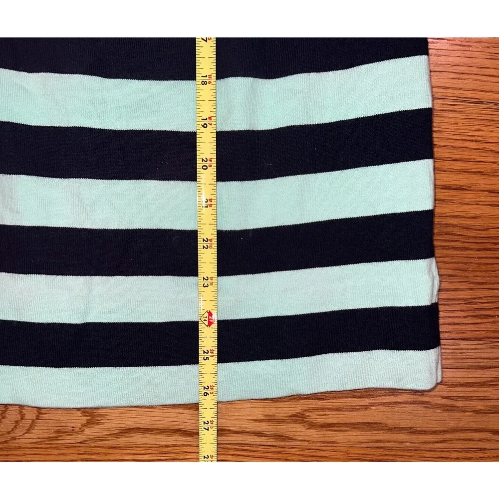 Gap Skirt Soft Knit‎ Striped Foldover Waist Knee Length Skirt Green Navy Size 2